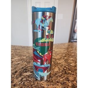 Starbucks Virginia Discovery Stainless Steel 16oz Travel Tumbler With Blue Lid